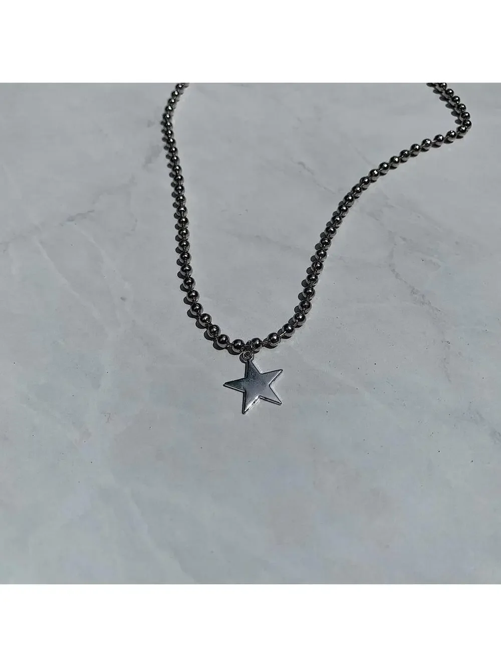Steel Star Pendant y2k Cyber style choker necklace. Men’s women’s unisex. 17.5